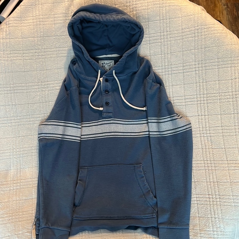 American Eagle Striped Button Hoodie